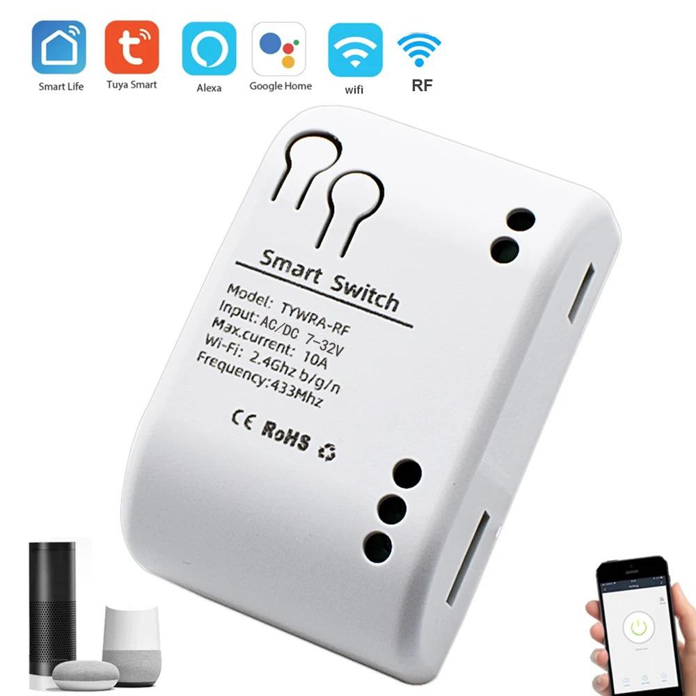 Graffiti Tuya Smart WiFi Switch: Single-Channel Relay Module with Momentary, Self-Locking, and Interlock Remote Control