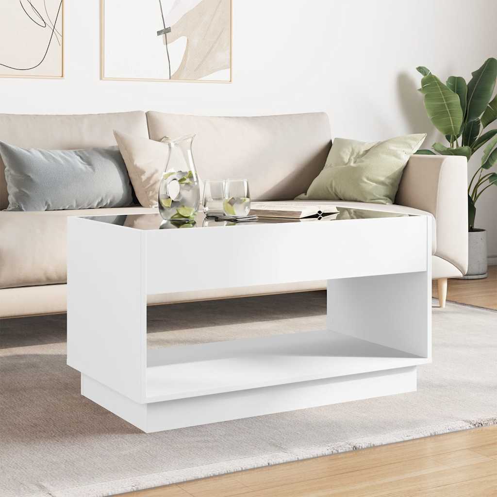 Infinity LED Coffee Table in White 90 x 50 x 50 cm