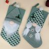 Christmas Stocking Decorations Green Christmas Knitted Dwarf Socks Christmas Tree Ornaments Festive Candy Bag For Coin Toys