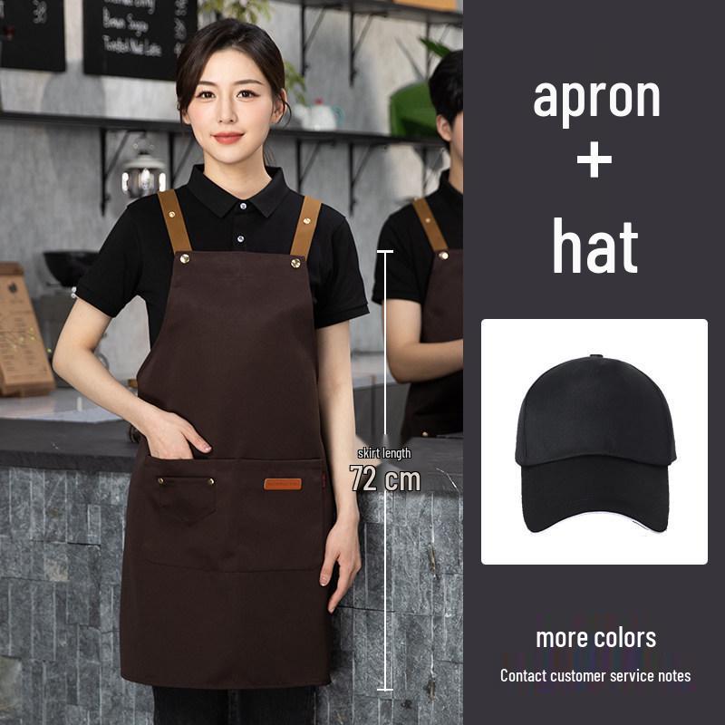 Waterproof Pure Cotton Kitchen Apron for Men & Women - Oil-Proof, Catering, Custom Logo