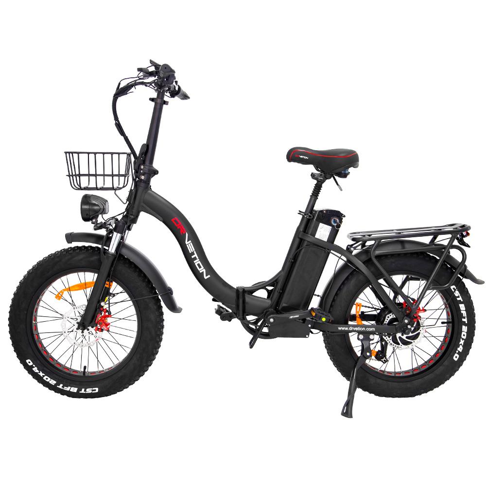 Drvetion CT20 20" Step-Through E-Bike 750W 48V10/15/20Ah City E-Bike, Foldable Design, Basket & Rear Rack for Daily Commuter & Outdoor Use