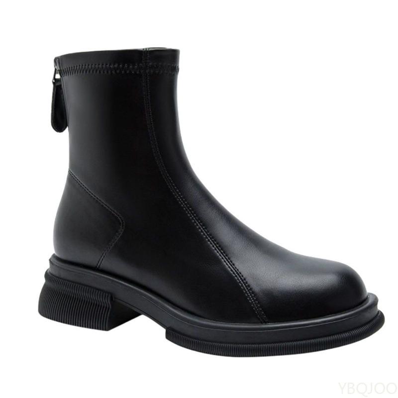 Fashion Autumn Winter Women Ankle Boots Casual Back Zippers Low Heels Shoes Ladies Vintage Short Booties