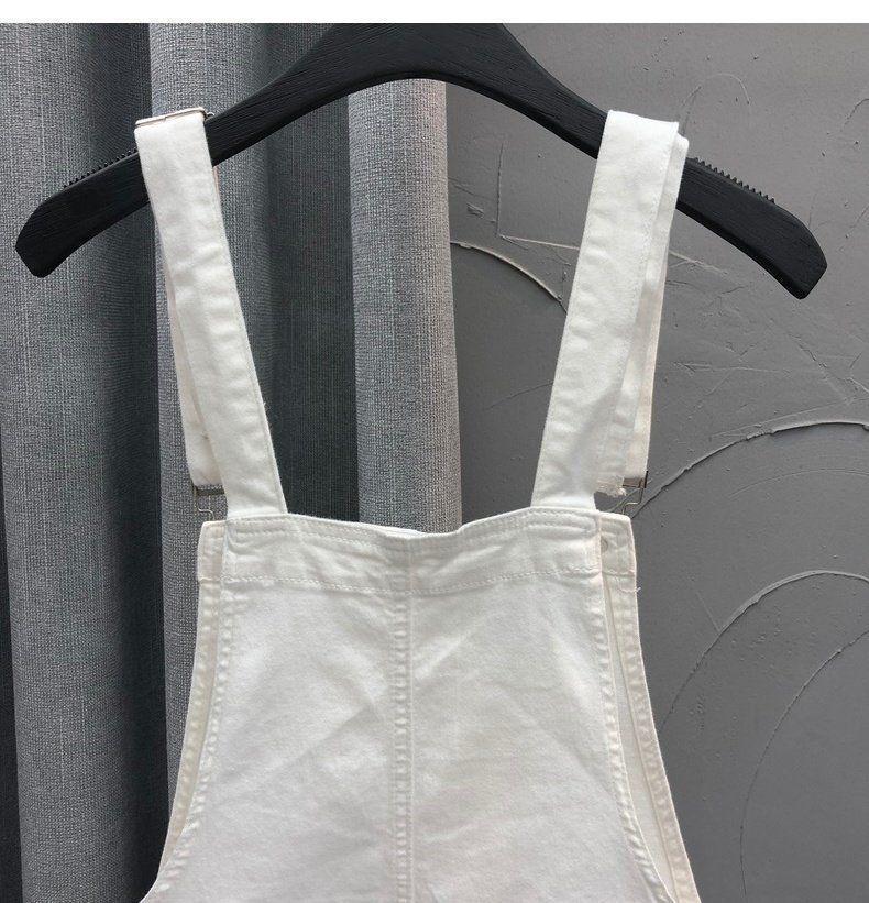 European Style Anti-Aging Denim Overalls - Women's Loose Summer Shorts with Rolled Hem and Wide Leg Design