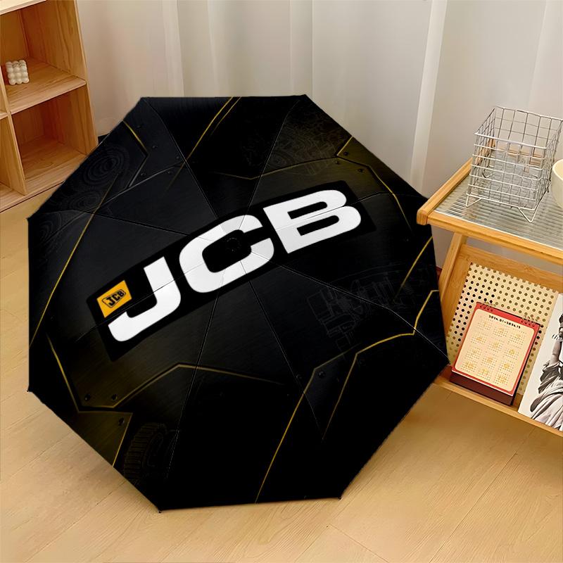 JCB Print 8?Ombrello Pieghevole Automatico con Stecche Resistente al Vento Leggero per Viaggi all'Aperto