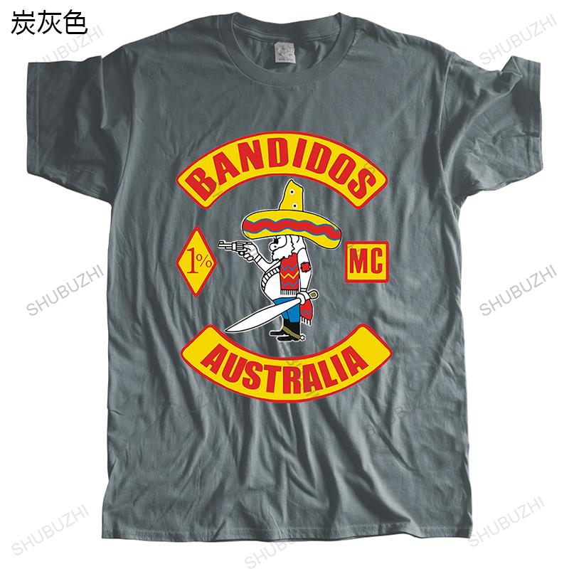ZheXiong TEE nieuw binnengekomen streetwear t-shirts zwart zomer t-shirts BANDIDOS AUSTRALI&Euml; grappig hoge kwaliteit Korte Mouw T-SHIRT euro maat M
