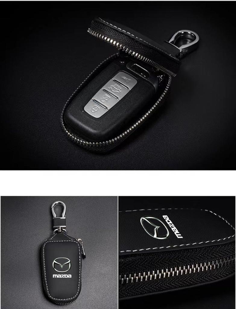 Modne etui na kluczyk samochodowy ze skóry PU Pokrowiec Brelok Ochronne do Mazda 3 6 CX5 2 CX3 CX9 MX5 RX8 Axela Demio Atenza MS GJI