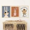 Animal Poster Dog Rabbit Bear Leopard Flower Decoration  Wall Art Canvas  Suitable for Baby Room Bedroom