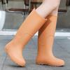 Women's Fashionable Non-Slip High-Top Rain Boots with Fleece Lining for Warmth