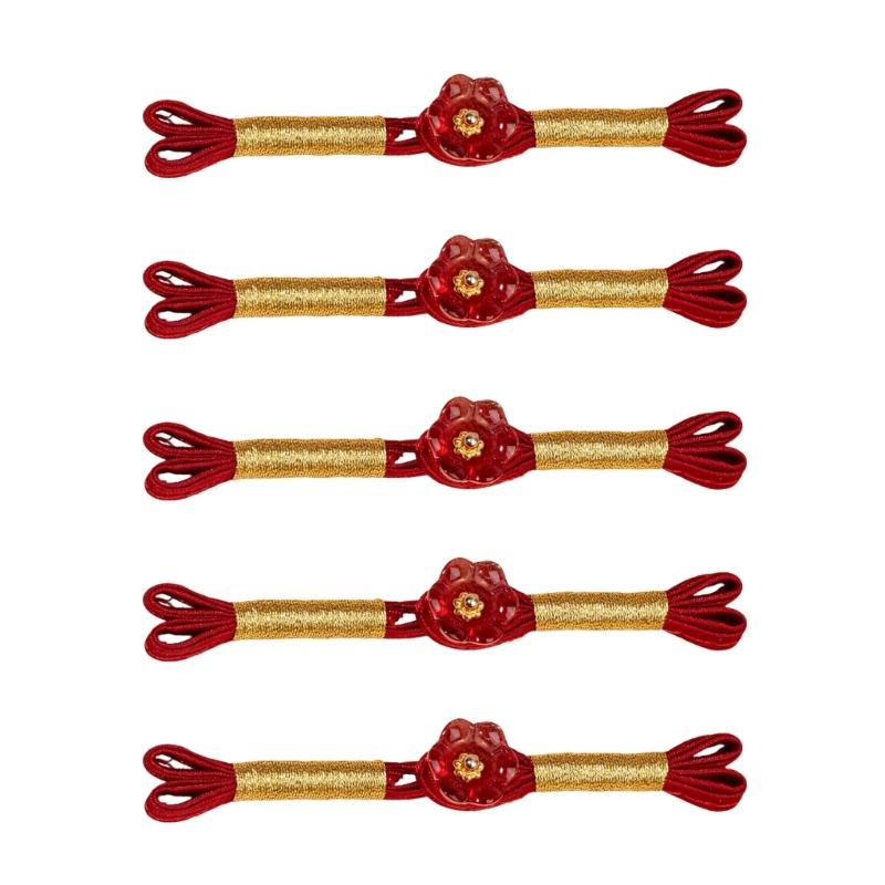 5Pcs Traditional Cheongsam Knot Button Flower Chinese Closures Buttons Sewing Fasteners for Clothing Decoration