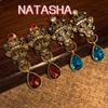 Vintage Rhinestone Leopard Earrings: Retro European-American Style