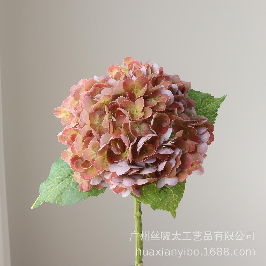 Moisturizing Large Hydrangea Hotel Decoration Flower Arrangement Wedding Arrangement Fake Flower Wholesale Film Hydrangea