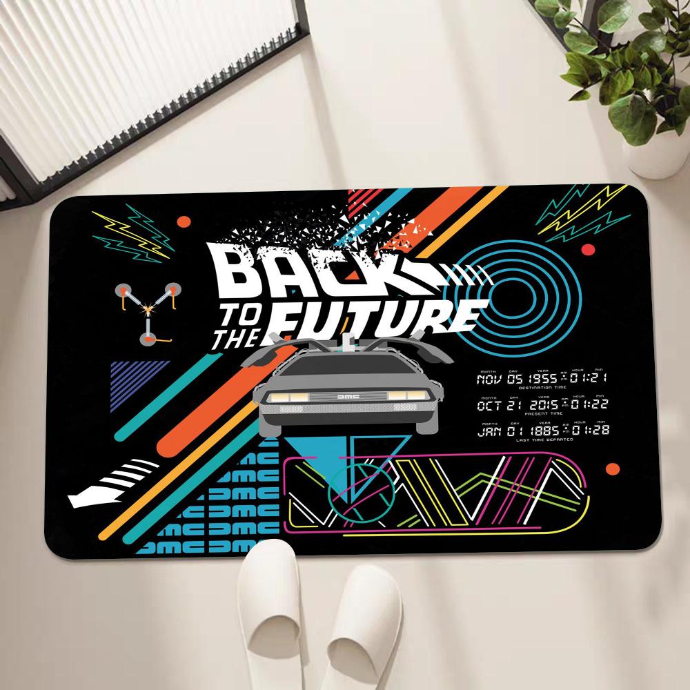 Back To The Future Long Rugs Cheaper Anti-slip Modern Living Room Balcony Printed Bedside Area Rugs 40cm x 60cm