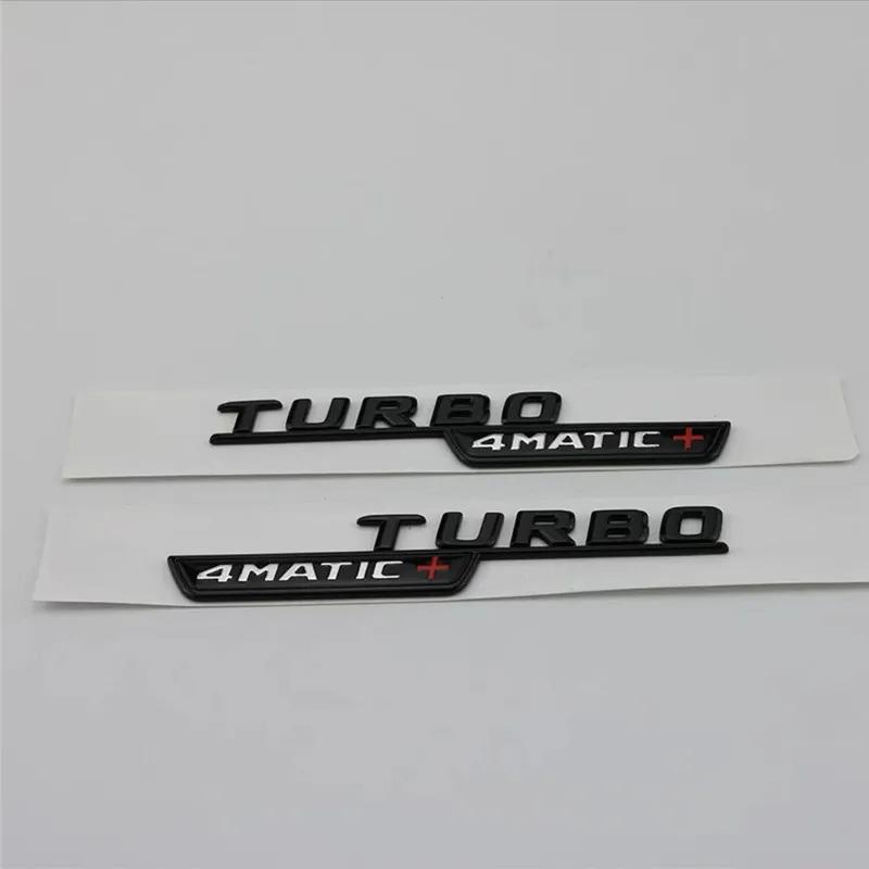 2 Stück Auto Buchstaben Kotflügel Zierplakette Turbo 4matic Emblem Aufkleber Für Mercedes A45 Cla45 Amg C117 Gla45 Gle53 X247 Zubehör