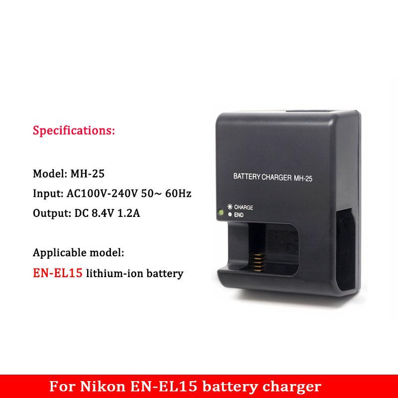 MH-25 Battery Charger for Nikon EN-EL15: Compatible with D600, D610, D7100, D810, D7000