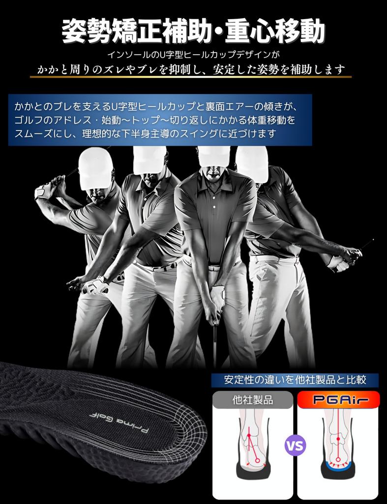 Prime Golf Golf Less Shock Increases Flying Increases Shifts Center of Assists Lower Body Does Not Get Golf Shoes Insole, Insoles, Fatigue,