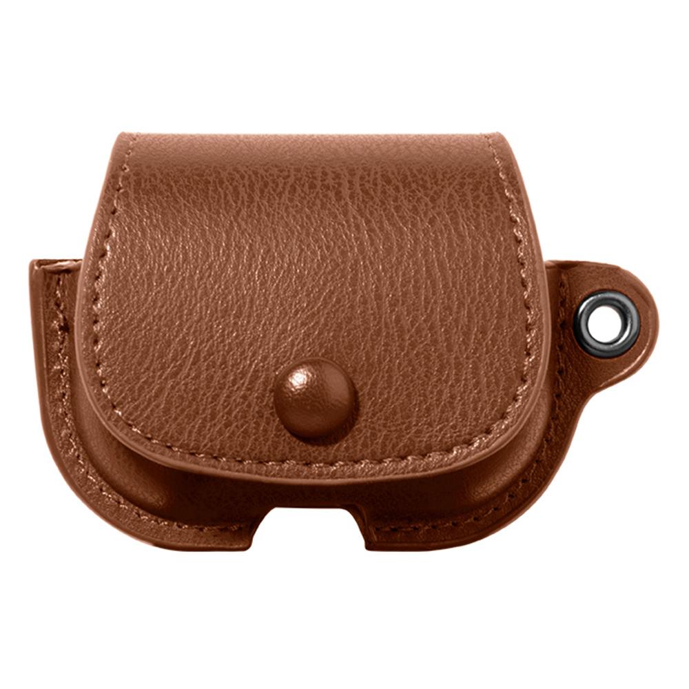

For Apple AirPods Pro 2/AirPods Pro Charging Case Cover Backpack Style Leather+PC Earbuds Protective Case Brown