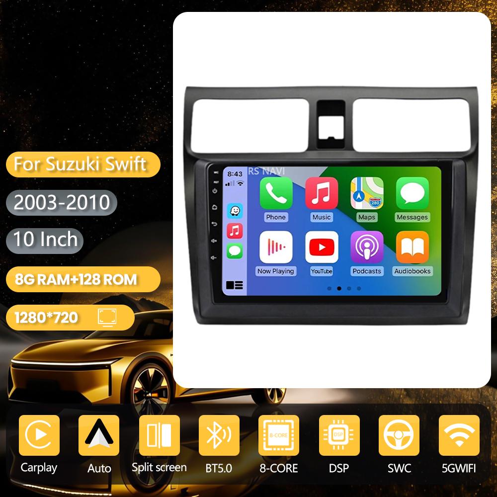 Android 16 for Suzuki Swift 2003 - 2010 Carplay Auto Radio Multimedia Player Car Radio GPS Stereo QLED Screen 360° Camera
