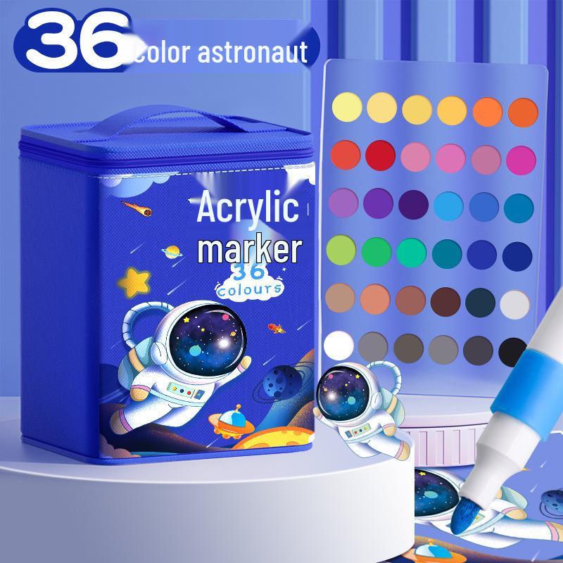 Children's Acrylic Watercolor Marker Set - Waterproof, Opaque, Overlapping Colors in Gift Box
