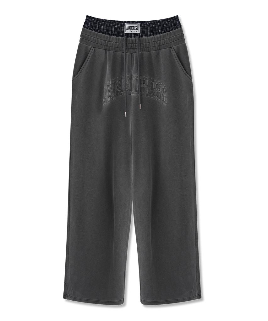 AVANDRESS 88 Felt 3D Pigment Wide Sagging Pants_2 Colors