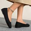2026 New Fashion Soft Suede Ballet Shoes Flat South Korean Square Top Single Shoes Pregnant Women's Large Casual Women's Shoes