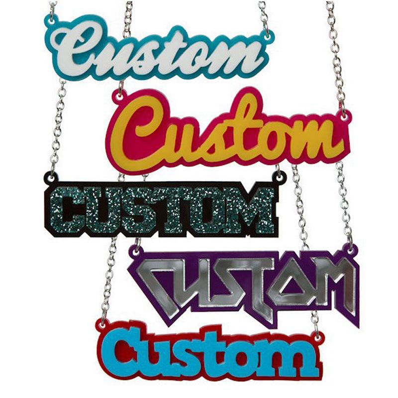 DIY Acrylic Custom English Letter Name Necklace - European & American Style