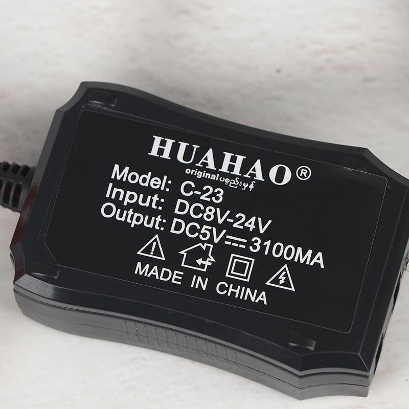 1/2 szt. Adapter USB zasilania awaryjnego 12V 24V na 5V z 3 portami USB i klipsem do akumulatora do wydajnego ładowania telefonu
