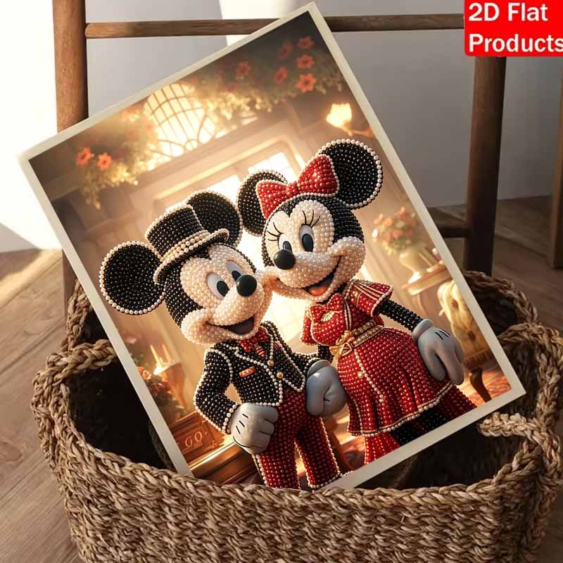 Disney Mickey and Minnie Pearl Painting Handmade Pearl Kit Home Decoration Painting