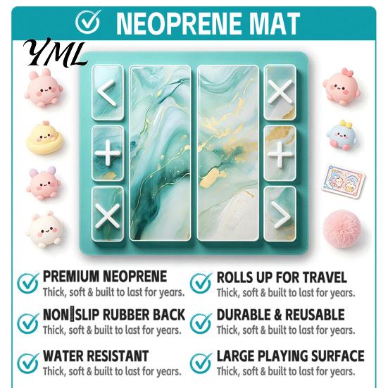 Trading Board for Kids Fidget Mat, Non-Slip Rubber 18" x 16" Portable with Markers Accept Add Reject Toys Game Table Mat
