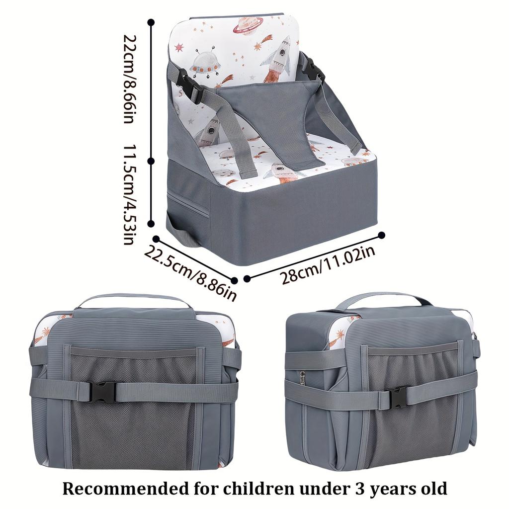 Portable Baby High Chair Booster Pad, Foldable Anti-Slip Mat for Kitchen Chairs, Ideal Booster Seat for 0-3 Year Old Toddlers
