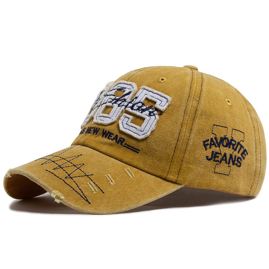 1985 Cappellino da Baseball Strappato Ricamato Lavato Usurato Toppa Regolabile Cappellino da Papà Vintage Leggero Protezione Solare Cappellino Sportivo
