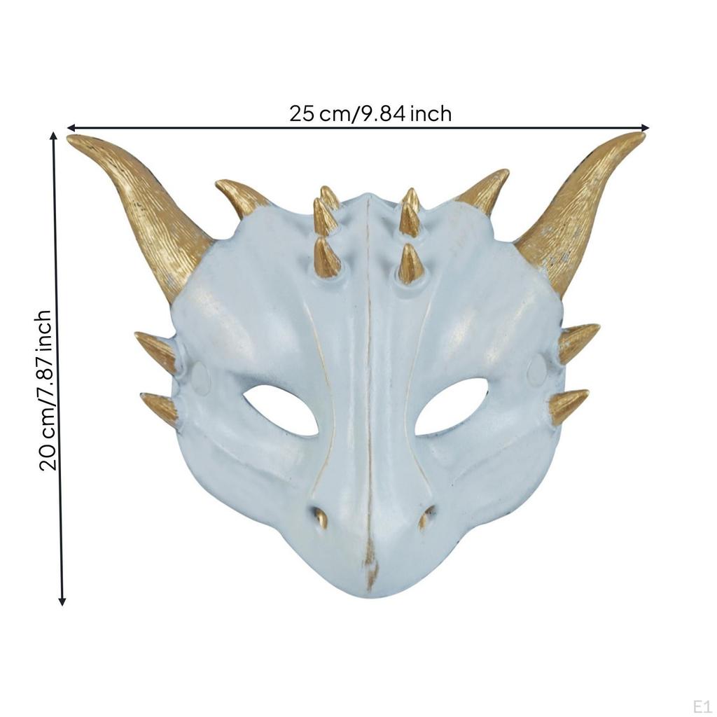 Dragon Costume Mask Molded Head Face Covering Lightweight for Children, Young