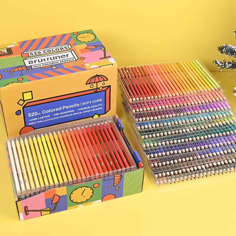 Brutfuner 180 Oil & Water-Soluble Colored Pencils Set for Drawing & Doodling - Ideal Gift