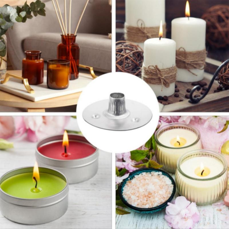 Wick Tabs 300 Stück Metall Kerzendocht Aufkleber Basis Clips 12,5 mm DIY Kerzendocht Ständer Basis Kerzenherstellung Zubehör Dochte halten