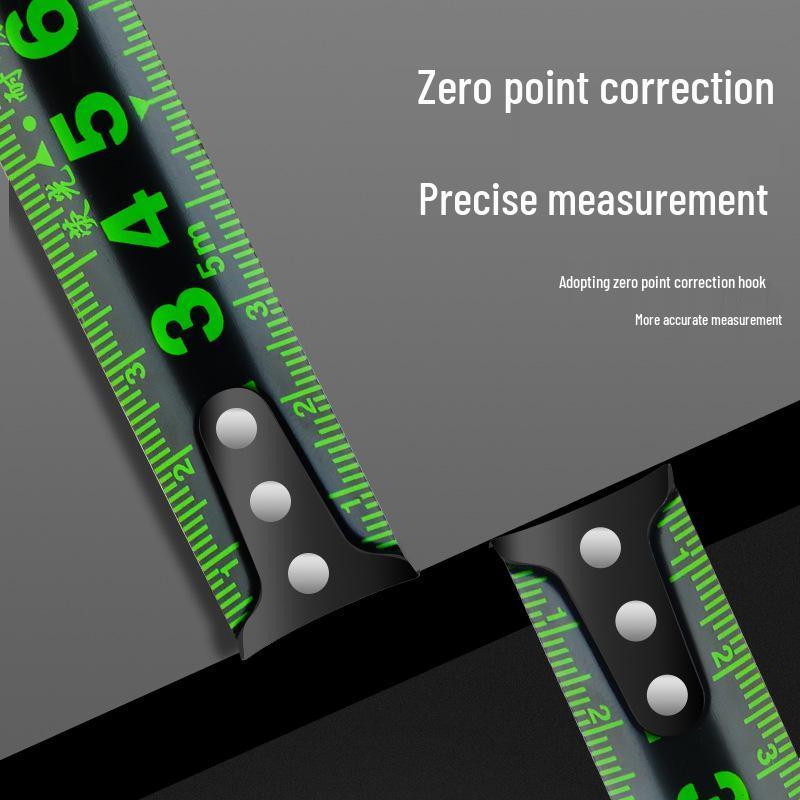 Automatic Locking Fluorescent Steel Tape Measure - Black Technology, 5m/10m, Thickened, Drop-Proof, Wear-Resistant