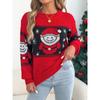 Women S Long Sleeve Pullover Sweater Snowman Jacquard Christmas Casual