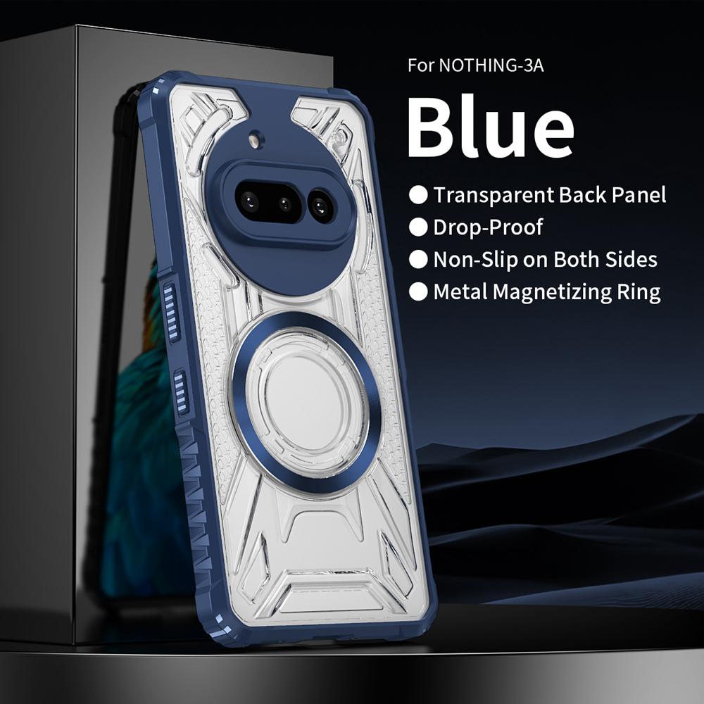 KEYSION Transparent Magnetic Case for Nothing Phone 3A Pro Silicone+PC Heavy Duty Shockproof Phone Cover for Nothing Phone 3A