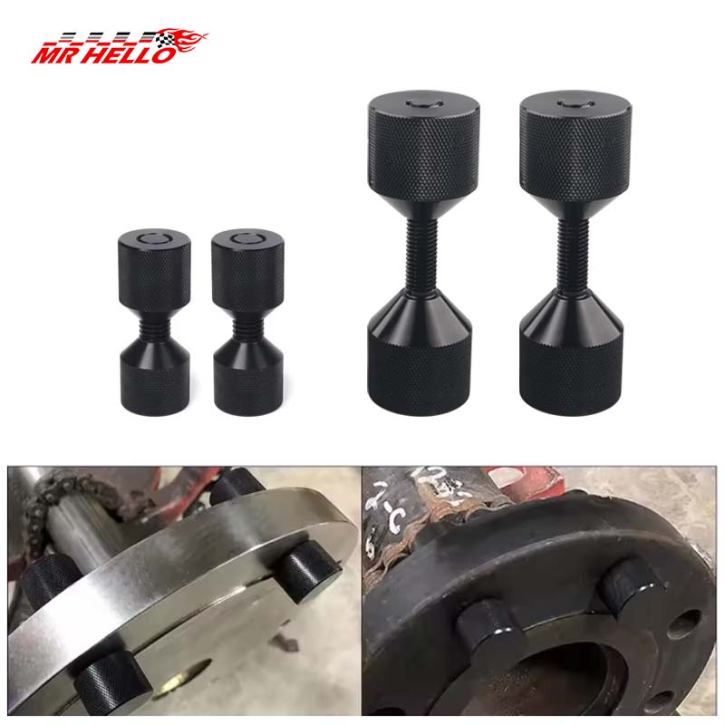 4 Pcs Aluminium Flange Two Hole Pins 1-1/8” Two Hole Alignment Pins 1-5/8” Detachable Flange Double Hole Pins