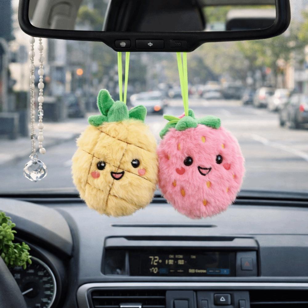 Super Soft-haired Fruit Plush Charm Strawberry/Pineapple Shape Plush Stuffed Doll Christmas Gift