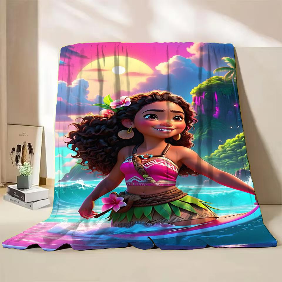 Disney Moana Duffy Flanel Worpdeken voor Bed Sofa Thuis Slaapkamer Kantoor Reizen Kinderdeken Kinderen Winter Warm Cadeaus