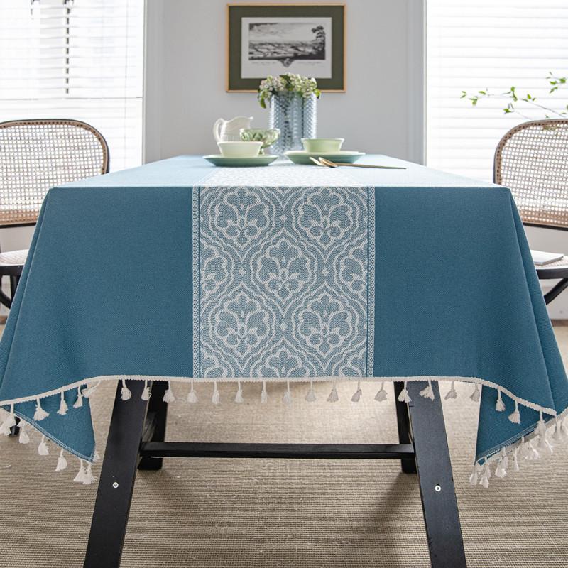 Tablecloth Simple Pastoral Plaid Household Geometric Rectangular Coffee Table Tablecloth Dining Table Suitable For Hotel Restaurants