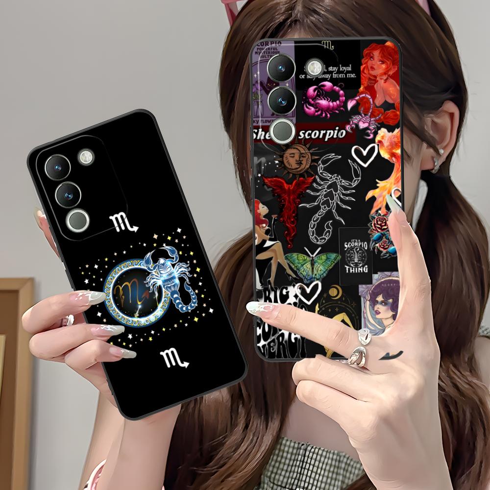 Zodiac Sign Scorpio Phone Case for VIVO V60 V50 V40 V30 V29 V27 V25 V23 Pro Lite 5G Soft TPU Shockproof Cover