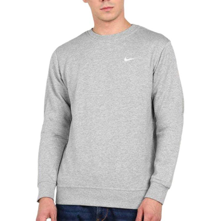 Nike Club FT French Terry Round Neck Pullover Gray Men's AA3178-063