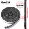 10/15mm Fireplace Sealing Rope Wood Burning Stove Door Self-Adhesive Fiberglass Sealing Cord Replacement  Black Gasket Tape