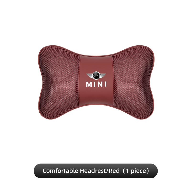 

1Pcs Leather Ice Silk Car Seat Neck Protection Headrest For BMW Mini Works Cooper F54 F55 F56 F57 F60 R50 R52 R53 R55 R56 R57 красный