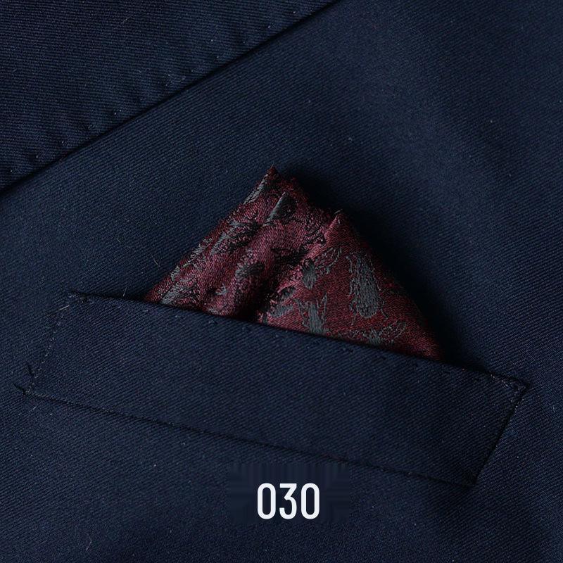 Men's British Pattern Pocket Square - Suit Wedding Banquet Accessory, Polyester Cotton Handkerchief.