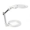 Lente d'ingrandimento da scrivania con illuminazione, grande formato 130 mm, pieghevole, 2x 6x, lampada da tavolo, occhiali d'ingrandimento con scala LED, terza mano, lente d'ingrandimento