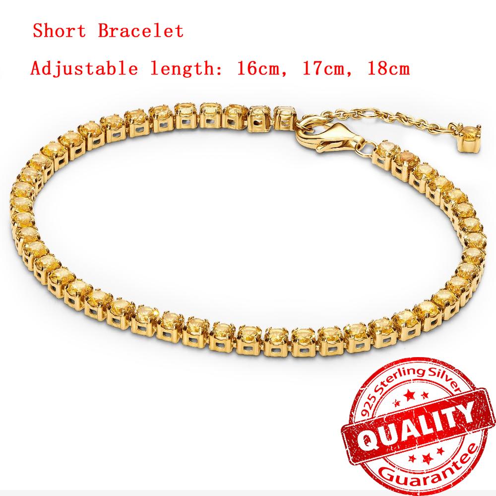 Copper Yellow & Blue Tennis Bracelet For Women Sparkling Pavé Circle Pearl Design Exquisite Gift New Arrival