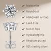 Moissanit Ohrstecker für Damen Herren, 925 Sterling Silber Ohrringe | Rund geschliffene im Labor hergestellte Moissanit Diamant Ohrstecker, Hypoallergen Rhodium
