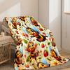 1pc Whimsical Bee Cartoon Fleece Throw Blanket Cozy Reversible All-Season Flannel with Vibrant Digital Print for Sofa & Room