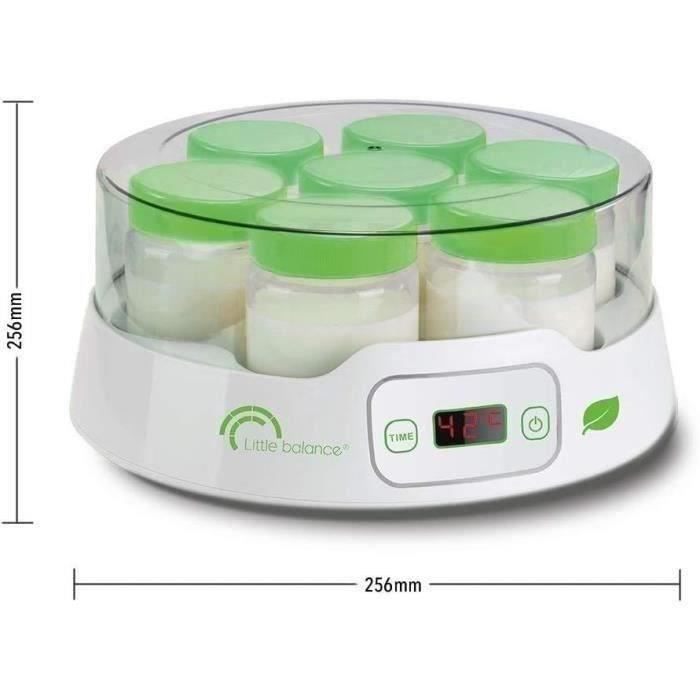 Yaourtière LITTLE BALANCE - Capacité 7 pots de 190ml + 6 pots additionnels - Programmable jusqu'à 14h - 20W